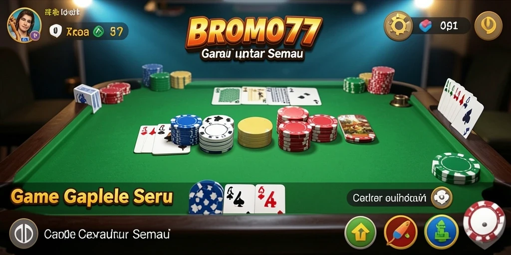 Gameplay seru BROMO77 yang mengasyikkan saat bermain Gaple.