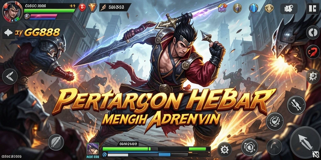 Screenshot gameplay GGG888 menampilkan aksi pertarungan yang dinamis dan menarik.